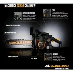 Meilleure affaire 🔥 McCulloch Tronçonneuse Thermique Soft Start - Chaîne 14" - CS 35S ❤️ -Mcculloch Magasin de vente 11793997 3